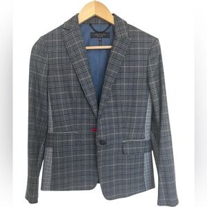 Rag & Bone Lexington Mixed Check Plaid Wool
Blazer Size 00